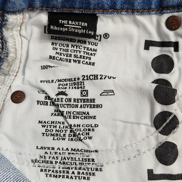 Blank NYC Jeans Womens 26 Destroyed Rib Cage Light Wash Straight Leg Denim - Picture 15 of 16